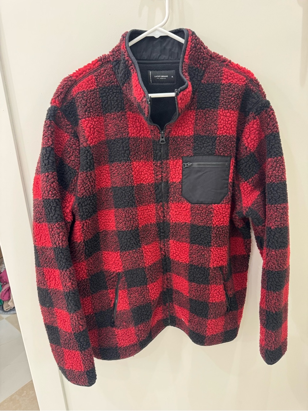 Lucky Brand Red & Black Buffalo Plaid Sherpa Jacket